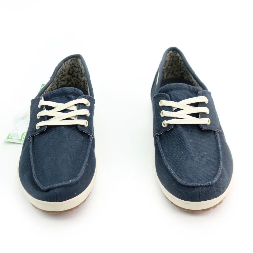 Sanuk Casa Barco Navy Blue Boat Shoes NEW!